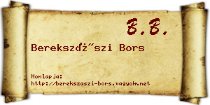 Berekszászi Bors névjegykártya